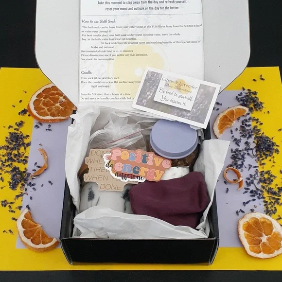 Positive Vibes Self care kit- Relaxing Lavender  Handcrafted - Picture 2 of 13
